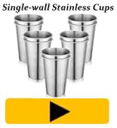 silver single wall stainless steel cups
