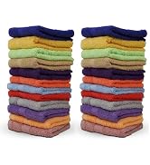 ZUPERIA 100% Cotton Bath Wash Cloths 24 Pack - 12