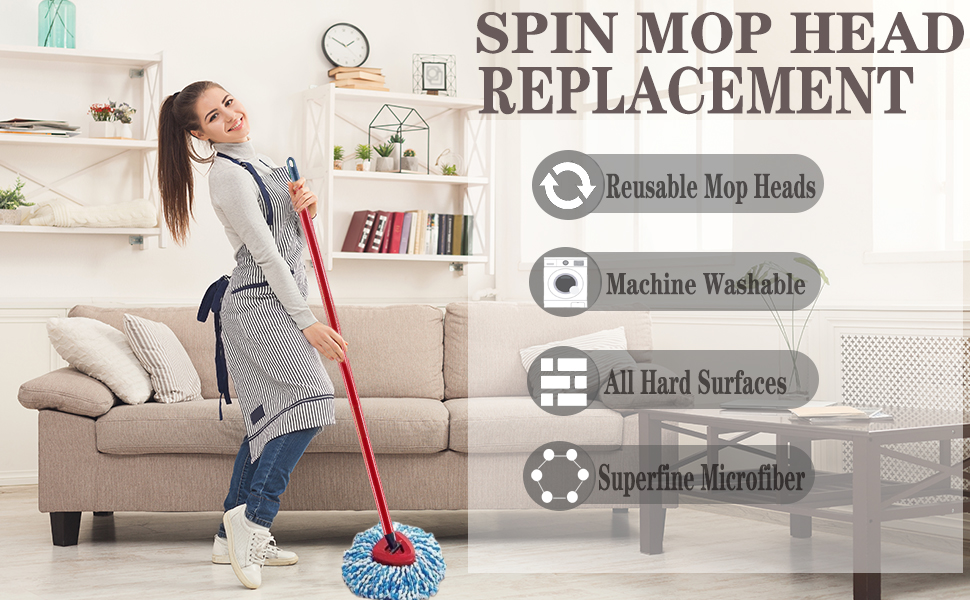 spin mop replacement head