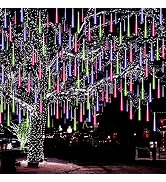 Rain Drop Lights, Aukora LED Meteor Shower Lights, Xmas Lights Outdoor 12 inch 8 Tubes, Icicle Sn...