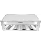 Range Hood Insert 30 inch,Stainless Steel Kitchen Vent Hood 600CFM,Built-in Kitchen Stove Hood w/...