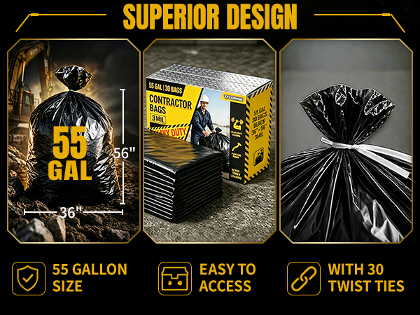 construction bags contractor trash bags heavy duty garbage bags