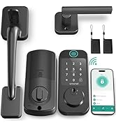 WiFi Front Door Lock Set - SMONET Fingerprint Keyless Entry Smart Locks Handle Set, Digital Remot...