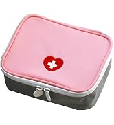 WNHNO Pink Mini Outdoor First Aid Kit Bag Travel Portable Medicine Organizer Emergency Kit First ...