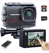Apexcam Action Camera 4K Touch Screen, 131FT Waterproof Camera Underwater, 60FPS 64MP Sports Came...