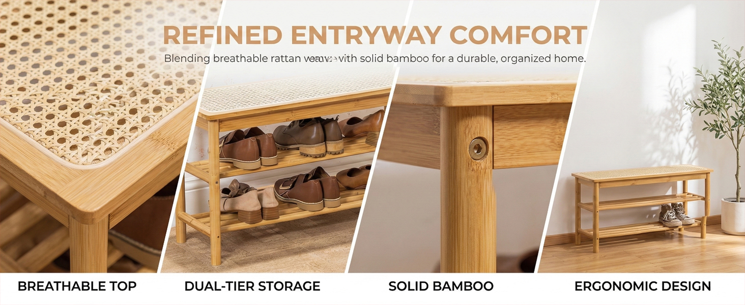 bamboo shoe bench