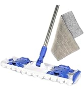 Professional Microfiber Mop, 57.9” Stainless Steel 4 Segment Splicing Handle with 10 Dust Cloth a...
