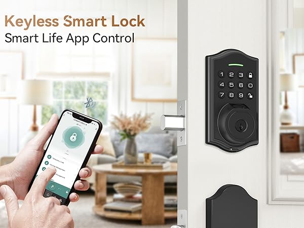 keypad door lock with handle