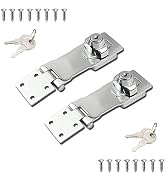 2 Packs Keyed Locks Twist Knob Locking Hasp for Small Doors, Cabinets and More,Stainless Steel St...