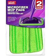 HOMEXCEL Microfiber Mop Pads Compatible with Swiffer Wet Jet,Reusable Machine Washable Swiffer We...