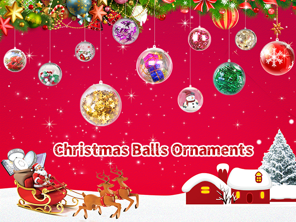 Christmas Ornaments,Clear Plastic Ornaments Balls,Clear Christmas Ornaments for Crafts