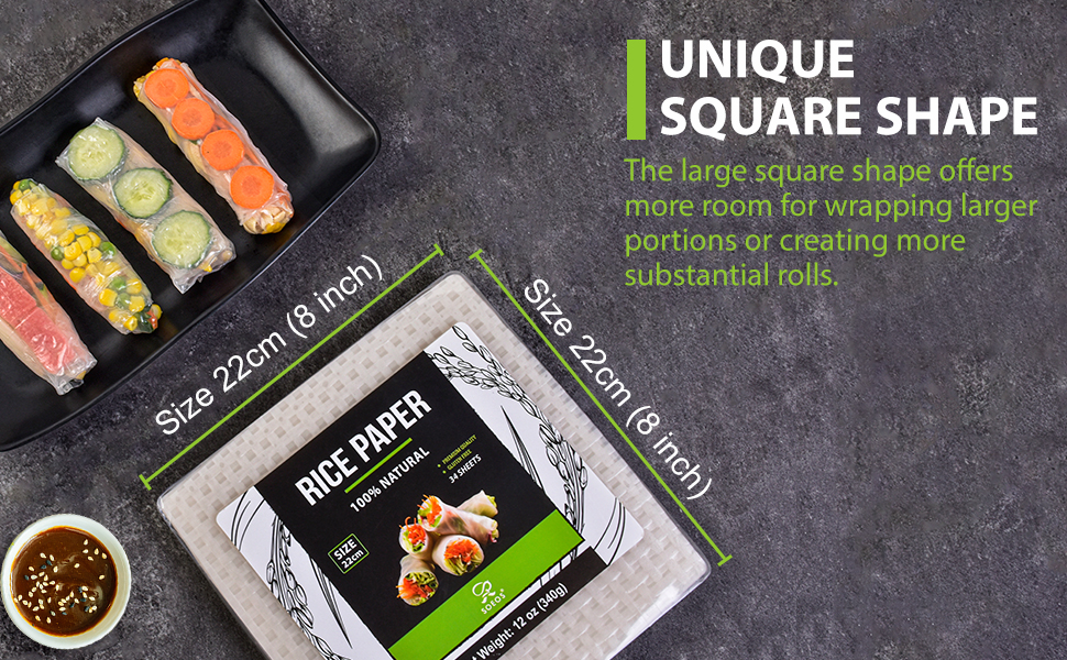 soeos, square rice paper, rice paper, wrapper, spring roll wrapper