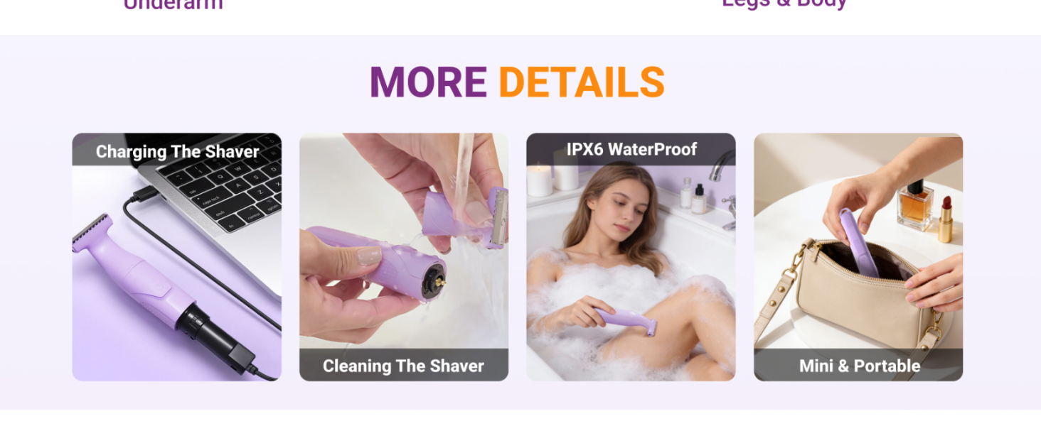 Fully waterproof, detachable head for easy cleaning. Enjoy freedom to shave your way