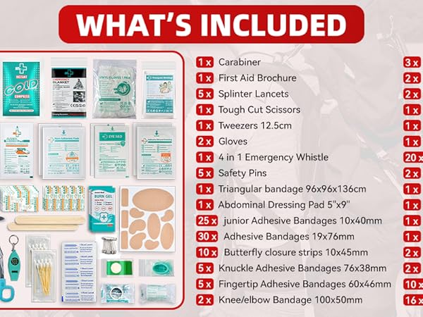 Text reads 'WHAT'S INCLUDED' followed by detailed parts list diagram showing numbered components and descriptions for product assembly or contents.