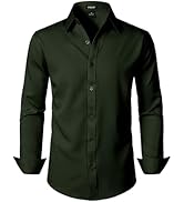 JEMITOP Men's Stretch Soft Slim Fit Dress Shirts Long Sleeve Formal Wedding Business Casual Butto...