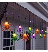 Halloween Spider String Lights, 7Ft Halloween Decorations Lights with 10 LED Colorful Spider Ligh...