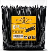 PXSLZZ 8 Inch Zip Ties,1000 Pcs,0.19in Width,60LBS Black Cable Ties | Self-Locking,Premium Nylon6...
