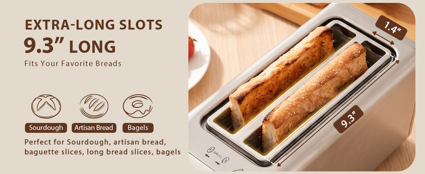 long slot 4 slices toaster A+03