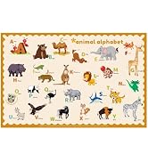 KAshack Disposable Placemats for Baby,15 Pack Cute ABC Animal Toddler Placemat 11.8"x18.1" Sticky...