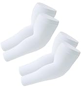 SHEVERCH 2 Pairs Plus Size Arm Sleeves Sun UV Protection Sports Cooling Compression Oversized Sle...