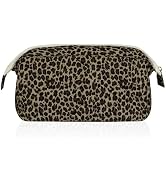 Wudygirl Puffy Padded Travel Makeup Bag for Women Leopard Print | Wide-open Makeup Pouch, Cosmeti...