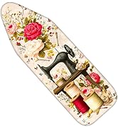 Nuxovilar Ironing Board Cover and Pad with Vintage Sewing Machine and Flowers Pattern, 15x54 Inch...
