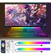 KANTUTOE Smart Under Monitor Light Bar, App and Remote Control Gaming Ambient Lights,Music Sync C...