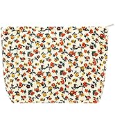PAZIMIIK Makeup Bag Large Zipper Corduroy Make Up Pouch for Purse Travel Canvas Cosmetic Organize...