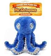 VOXGET Interactive Octopus Dog Squeaky Toy - Plush Crinkle Tug & Chew | Squeaky & Crinkle Paper S...