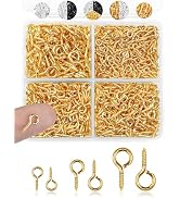 FIVEIZERO 600pcs Small Screw Pins for Jewelry Making & DIY Crafts, Mini Eyelet Screws for Art Pro...