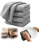 QITELL 2026 New Bamboo Charcoal All-Purpose Cleaning Cloths, Reusable Microfiber Cloths for Kitch...