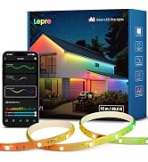 Lepro SW1 AI Smart Outdoor LED Strip Lights - 49.2ft IP65 Waterproof RGBCW Light Strips, 2700K-57...