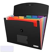 7 Pocket Accordian File Folders, Expanding File Folder A4 Letter Size Paper Portable Document Org...