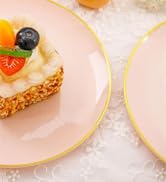 Festiva 200Pcs Pink Gold Cake Plates 6.3