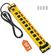 Plug'n 10 Outlets 3300J Surge Protector Power Strip with Individual Switches, Heavy Duty Metal Po...