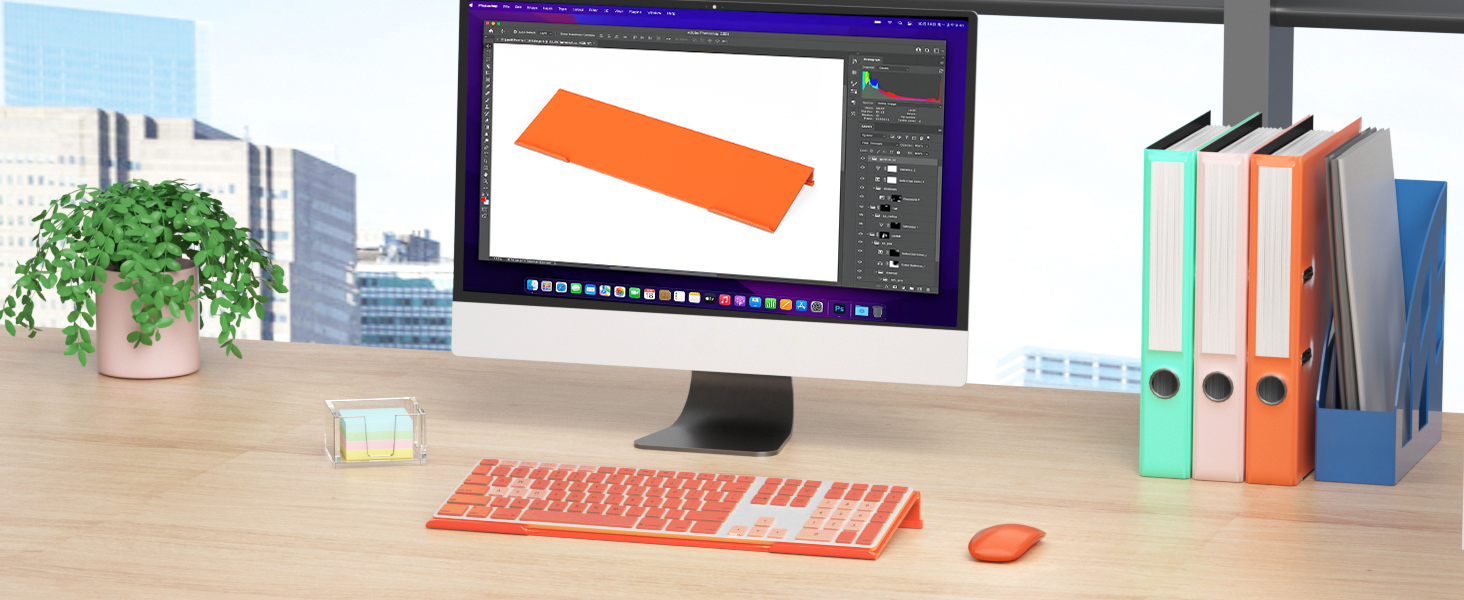orange keyboard stand for desktop