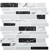 Art3d Peel and Stick Backsplash Tiles in Marble Design, 12
