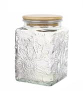 Airtight Glass Jar, Vintage Decorative Storage Jar with Bamboo Lid, 24 FL OZ Food Storage Contain...
