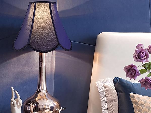 blue lampshades