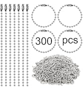300 pcs Ball Chains Keychain Tag Keychain Ball Chain Bulk,Beaded Chain Connector Chains for Keych...