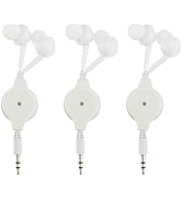Mikikit Retractable Earbuds, 3pcs Wired Retractable Earphone Stereo in-Ear Earbuds 3.5mm Jack Ear...