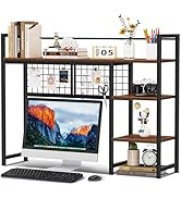 Snughome Desk Shelf, 38.6" Desktop Organizer Shelf, Desk Hutch for Computer Monitor, 4 Tier Deskt...