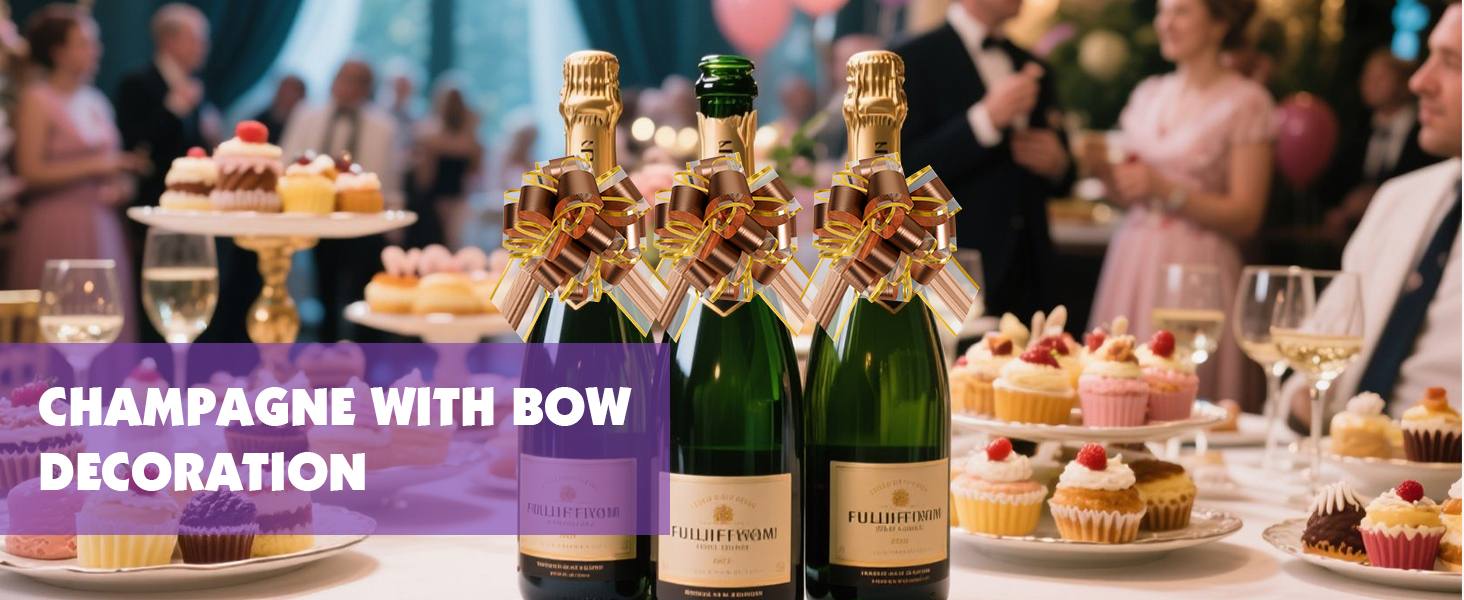 Champagne with bow decoration