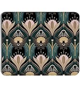 XUNLURY Art Deco Floral Mouse Pad, 1920s Maximalist Gothic Bats and Flowers Mouse Pads for Wirele...
