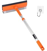 Window Squeegee for Home, Window Cleaner Tool with Extension Pole 20''-30'', Window Washer for Sh...