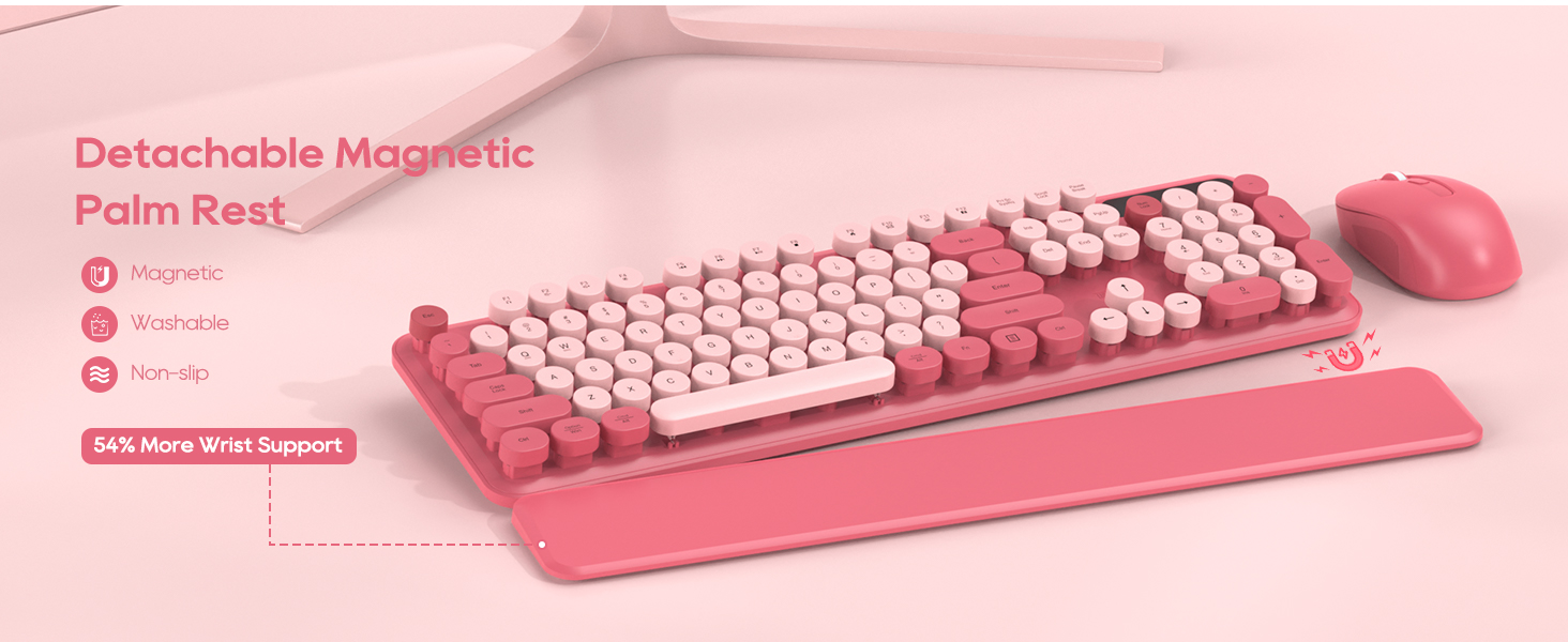 Magnetic detachable wrist rest for more support and comfort