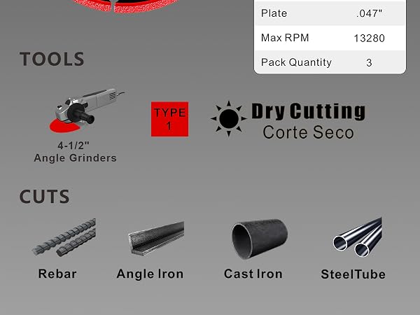 FOXBC 4 1/2 Inch Diamond Cutting Wheel Metal Cut-Off for Angle Grinder