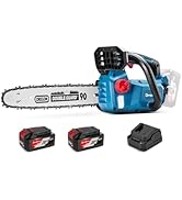 DongCheng Brushless Chainsaw, 20V 12-Inch Cordless Chain Saw, 12m/s Chain Speed, Tool-Free Tensio...