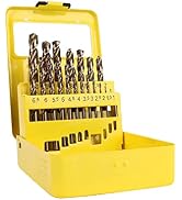 Cobalt Drill Bits Set 19pcs Metric M35 HSS 135 Degree Tip Split Point Jobber Length Twist Drill B...