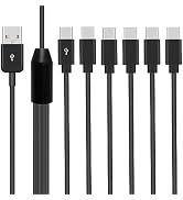 Poyiccot USB C Splitter Cable, USB A to USB C Splitter Cable, 6 in 1 USB 2.0 Type A Male to 6 Typ...